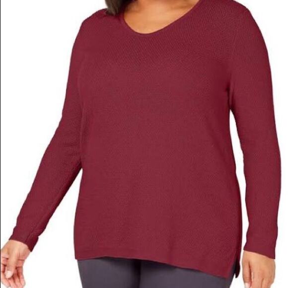 Karen Scott Cotton Scoop Neck Tunic Sweater-1X - Picture 3 of 3